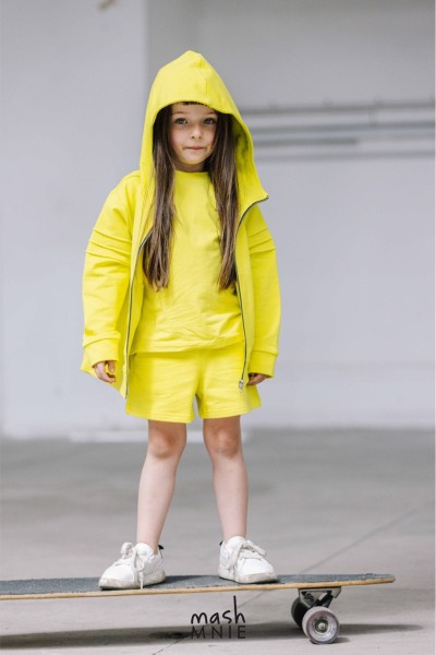 Bluza dziewczęca rozpinana WOLVES mashMNIE żółta - maWer Fashion