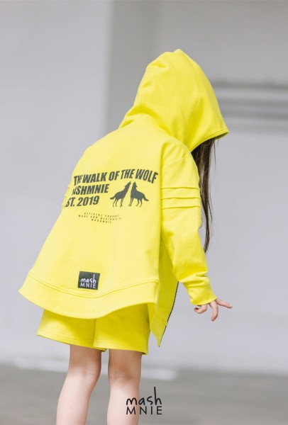 Bluza dziewczęca rozpinana WOLVES mashMNIE żółta - maWer Fashion
