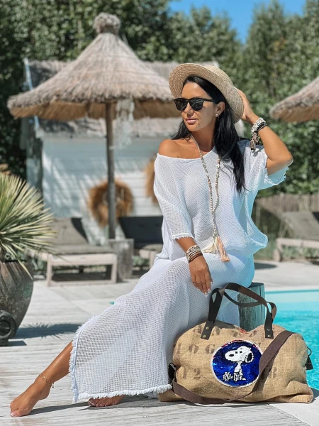 Komplet damski plażowy ZOCCO biały - maWer Fashion