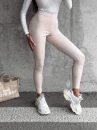 Legginsy damskie OLAVOGA LEGRA 2023 beżowe - maWer Fashion