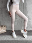 Legginsy damskie OLAVOGA LEGRA 2023 beżowe - maWer Fashion