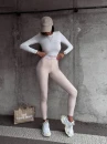Legginsy damskie OLAVOGA LEGRA 2023 beżowe - maWer Fashion