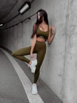 legginsy damskie OLAVOGA CLASSIC 2023 khaki - maWer Fashion