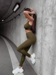 legginsy damskie OLAVOGA CLASSIC 2023 khaki - maWer Fashion