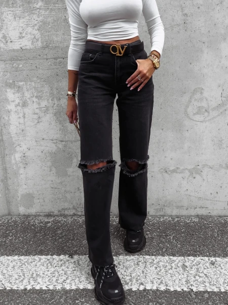 Spodnie damskie OLAVOGA MORGAN 2023 czarny - maWer Fashion