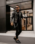 Spodnie męskie OLAVOGA AIDEN 2023 czarne - maWer Fashion