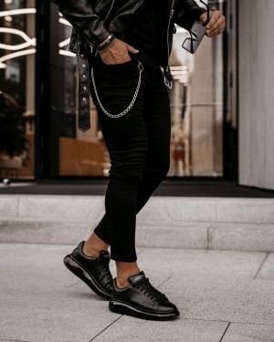 Spodnie jeansowe męskie  OLAVOGA AIDEN czarne