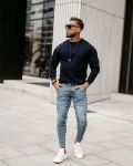 Bluza męska OLAVOGA GOZO 2023 granat - maWer Fashion