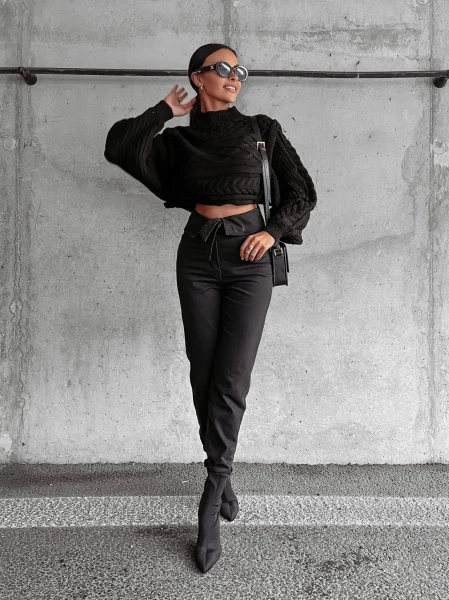 Spodnie damskie OLAVOGA GIOLA 2023 czarne - maWer - Fashion