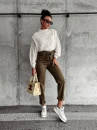 Spodnie damskie OLAVOGA GIOLA 2023 khaki - maWer - Fashion