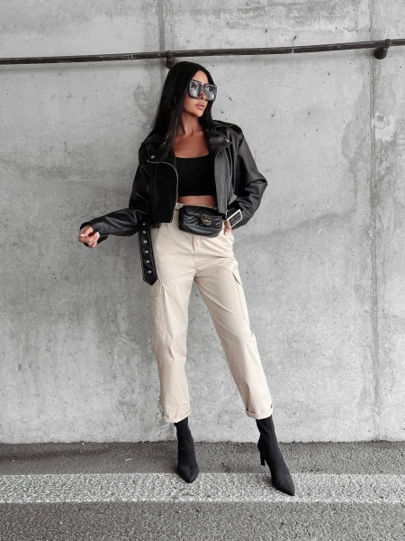 Spodnie damskie OLAVOGA ZELIA 2023 beż - maWer - Fashion