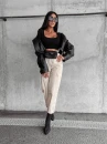 Spodnie damskie OLAVOGA ZELIA 2023 beż - maWer - Fashion