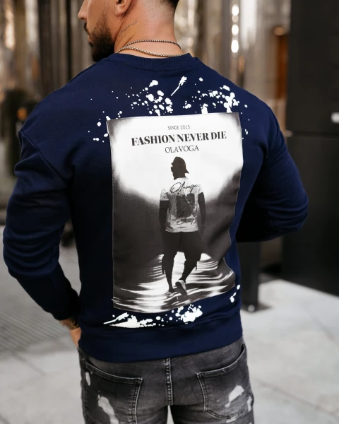 Bluza męska OLAVOGA EMIL 2023 granat - maWer - Fashion