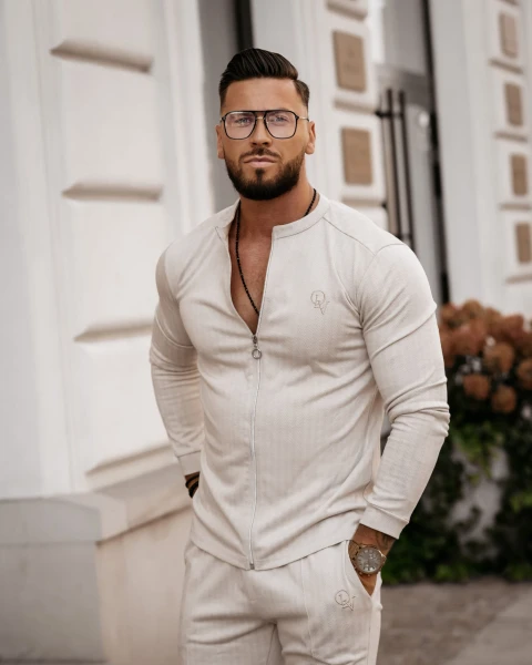 Bluza męska OLAVOGA NORDEN 2023 beż – maWer Fashion