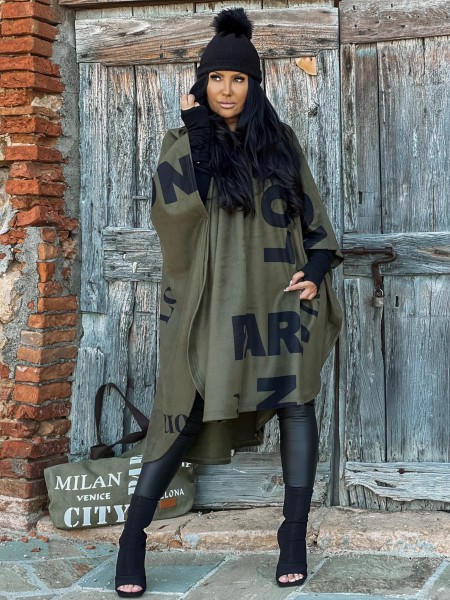 Ponczo damskie ZOCCO khaki  - maWer Fashion