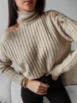 Sweter damski OLAVOGA ASHLEY 2023 beż - maWer Fashion