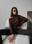 Sweter damski OLAVOGA ASHLEY 2023 czekoladowy - maWer Fashion