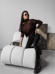 Sweter damski OLAVOGA ASHLEY 2023 czekoladowy - maWer Fashion