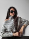 Sweter damski OLAVOGA ASHLEY 2023 jasnoszary - maWer Fashion