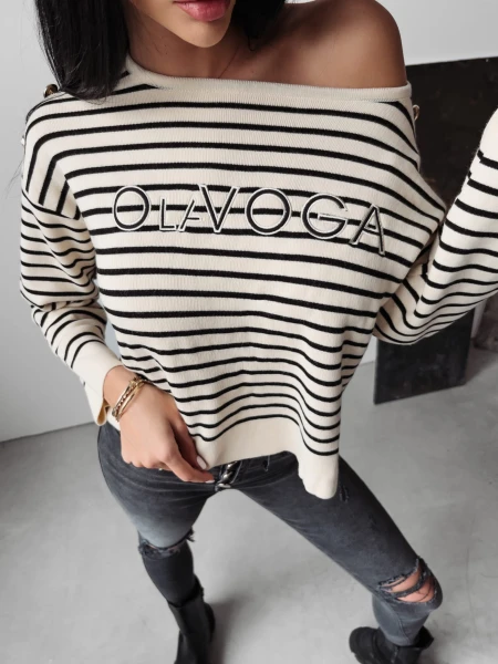 Sweter damski OLAVOGA CAMILA 2023 czarny - maWer Fashion
