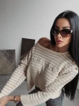 Sweter damski OLAVOGA CAMILA 2023 beż - maWer Fashion