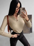Sweter damski OLAVOGA ANABEL 2023 beżowy  - maWer Fashion