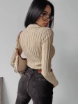 Sweter damski OLAVOGA ANABEL 2023 beżowy  - maWer Fashion