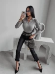Sweter damski OLAVOGA ANABEL 2023 jasnoszary  - maWer Fashion