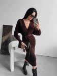 Sukienka OLAVOGA ALETTA 2023 brązowa – maWer Fashion