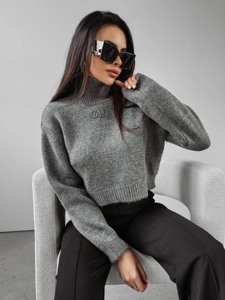 Sweter damski OLAVGA LEILA 2023 ciemnoszary  -  maWer Fashion
