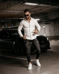 Spodnie męskie jeansowe OLAVOGA CLARK 2023 czarne  -  maWer Fashion