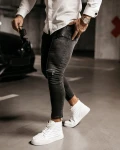 Spodnie męskie jeansowe OLAVOGA CLARK 2023 czarne  -  maWer Fashion