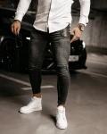 Spodnie męskie jeansowe OLAVOGA CLARK 2023 czarne  -  maWer Fashion
