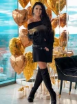 Sukienka z dużym golfem i złotą aplikacją ZOCCO - maWer Fashion