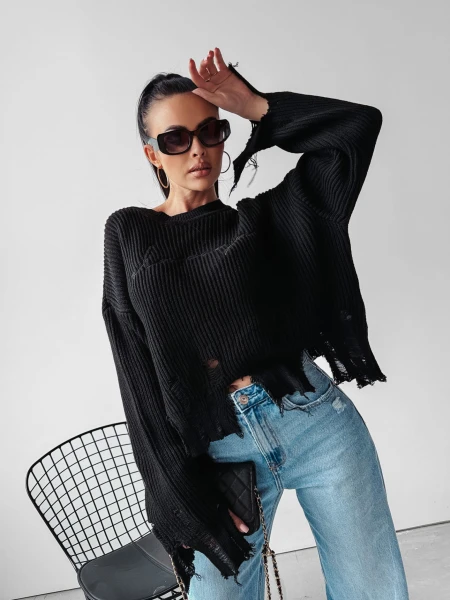 Sweter damski OLAVOGA MILEY 2024 czarny – maWer Fashion