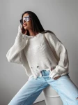 Sweter damski OLAVOGA MILEY 2024 biały – maWer Fashion