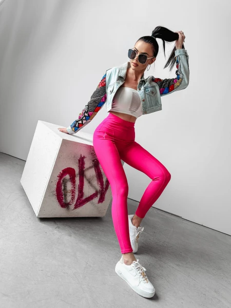 Legginsy damskie OLAVOGA COCO 2024 neon róż -  maWer Fashion