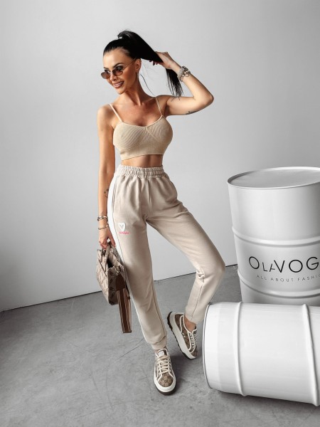 Spodnie damskie OLAVOGA BETIX 2024 beż - maWer Fashion