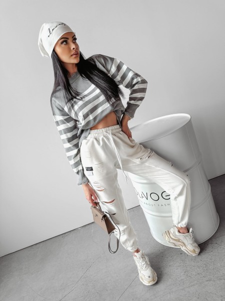 Spodnie damskie OLAVOGA NASTY 2024 ecru  - maWer Fashion