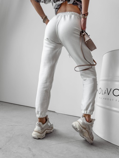 Spodnie damskie OLAVOGA NASTY 2024 ecru  - maWer Fashion