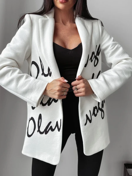 Marynarka damska OLAVOGA OREGA 2024 ecru  -  maWer Fashion