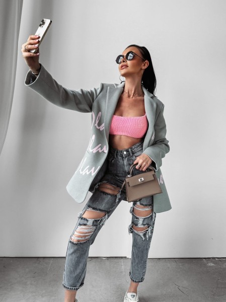 Marynarka damska OLAVOGA OREGA 2024 szary  -  maWer Fashion