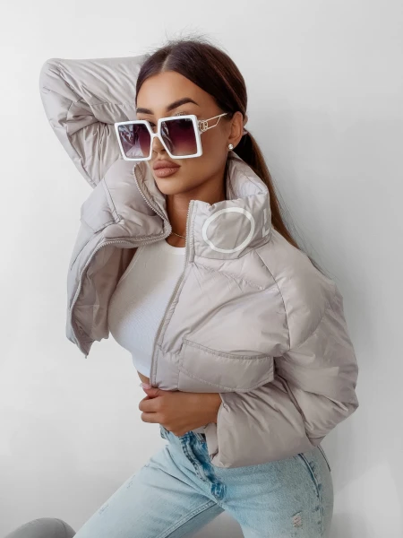 Kurtka damska OLAVOGA ALAYA 2024 jasno szara  -  maWer Fashion