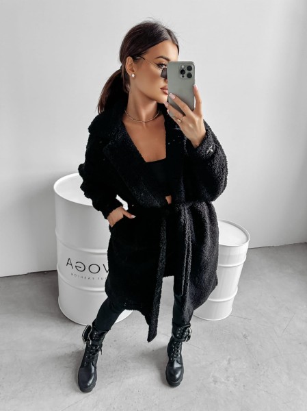 Płaszcz damski OLAVOGA COEL 2024 czarny  -  maWer Fashion