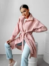 Płaszcz damski OLAVOGA COEL 2024 pudrowy róż  -  maWer Fashion