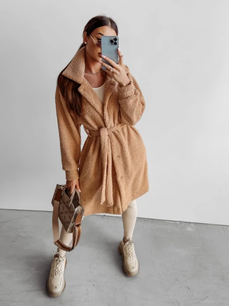 Płaszcz damski OLAVOGA COEL 2024 camel  -  maWer Fashion