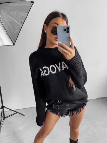 Sweter damski OLAVOGA COFFEE 2024 czarny  -  maWer Fashion