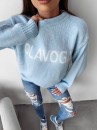 Sweter damski OLAVOGA COFFEE 2024 błękit  -  maWer Fashion