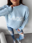 Sweter damski OLAVOGA COFFEE 2024 błękit  -  maWer Fashion