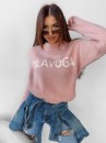 Sweter damski OLAVOGA COFFEE 2024 pudrowy róż  -  maWer Fashion